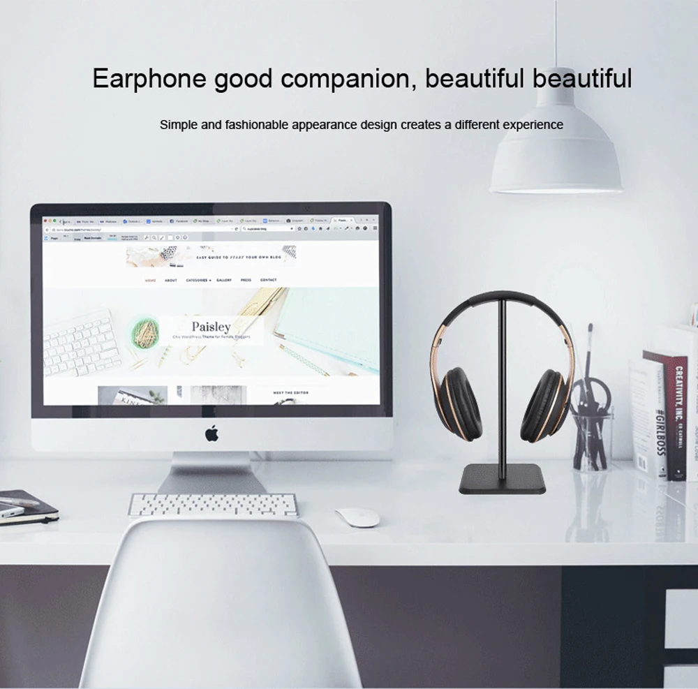 Universal Headphone Holder Rack Space Saving Headset Stand Rack Desktop Organizer Portable Earphones Bracket For Gaming Earphone