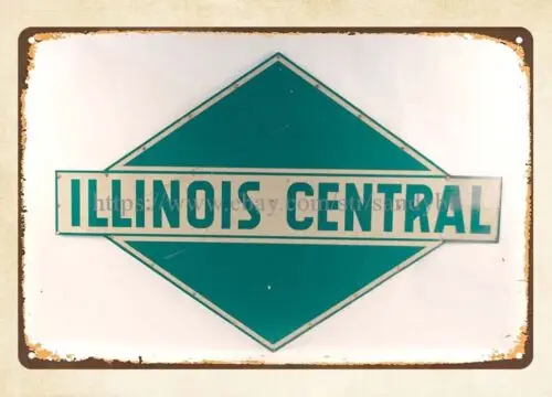 Illinois Central Railroad metal tin sign artwork for wall decoration