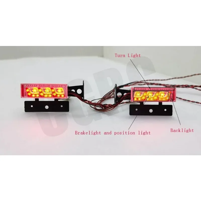 LED Simulation Metal Taillight for 1/14 Tamyia Rc Truck Scania Man 620 1851 3363 56352 Diy Parts