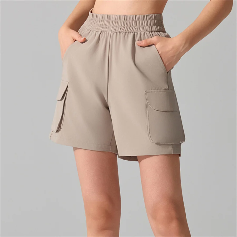

Женские шорты-карго для бега с 4 карманами для взрослых, теннисные быстросохнущие дышащие шорты для фитнеса, тренажерного зала, свободная спортивная одежда, укороченные брюки