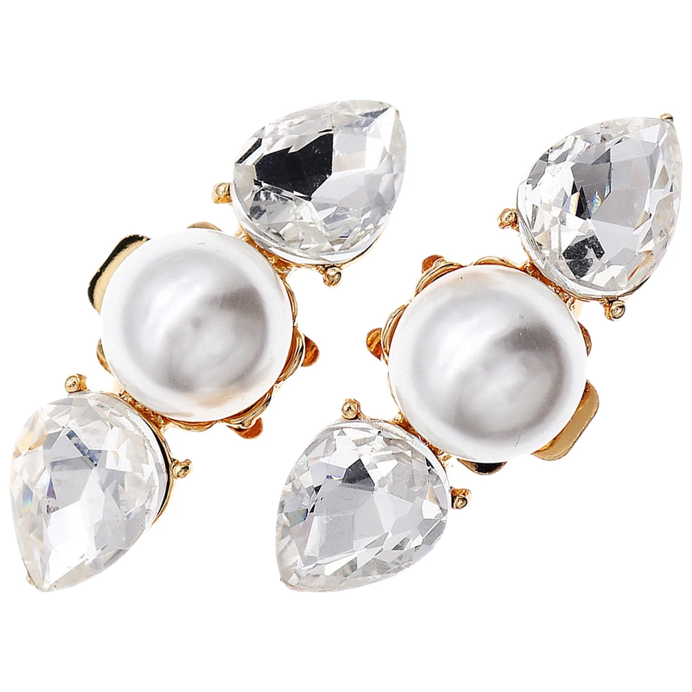

Metal Buckle Clips for Women High Heel Dress Golden J092G Bridal Decorative Shoe Clips with Rhinestones for Wedding Party