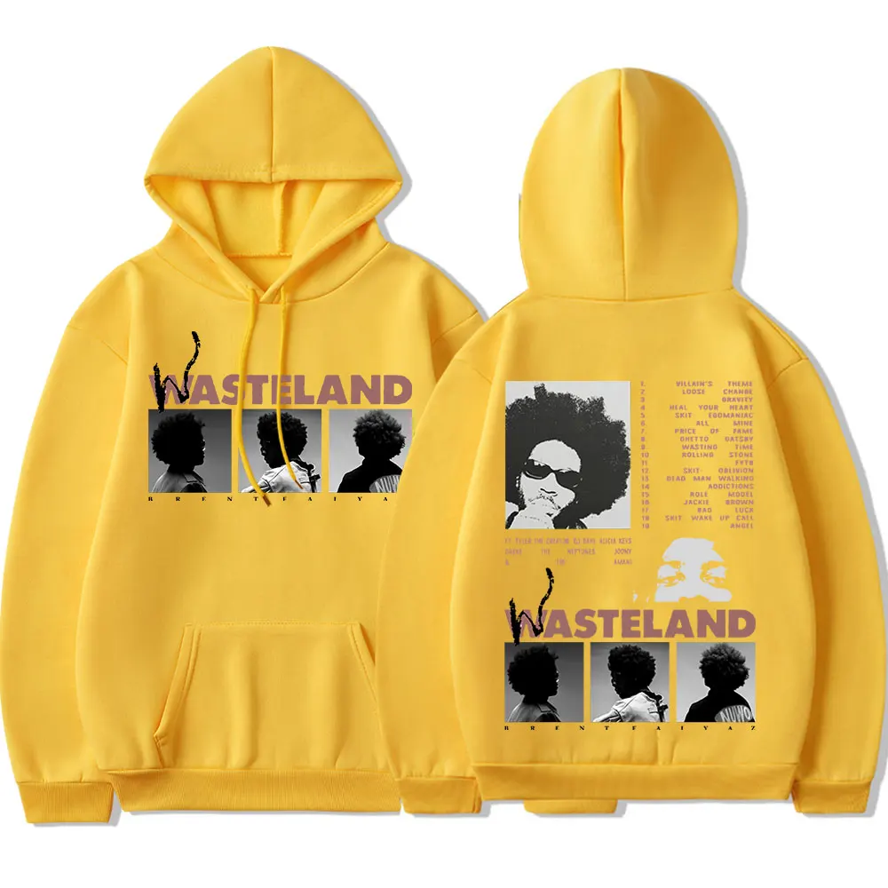 Sudadera con capucha Brent Faiyaz, sudadera con estampado de Álbum de música Wasteland, ropa de calle de gran tamaño, jersey polar para mantener el