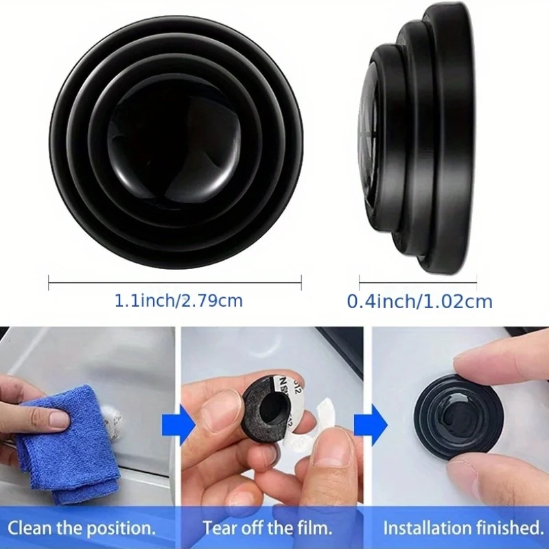 6pcs Car Trunk Sound Insulation Pad Universal Car Door Shock Absorbing Gasket For VW Shockproof Thickening Cushion Stickers