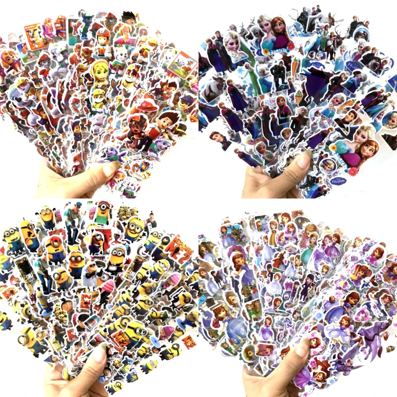 HOT Disney toy sticker Mickey Frozen Winnie The Pooh Minnie Sofia Princess Toys Cartoon 3D Stickers girls boy Wall Stickers