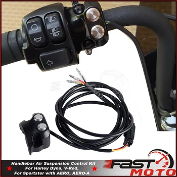 1" 25mm Handlebar Air Ride Switch Controller Push Button Air Suspension Control Kit For Harley Dyna Sportster V-Rod AERO Bob