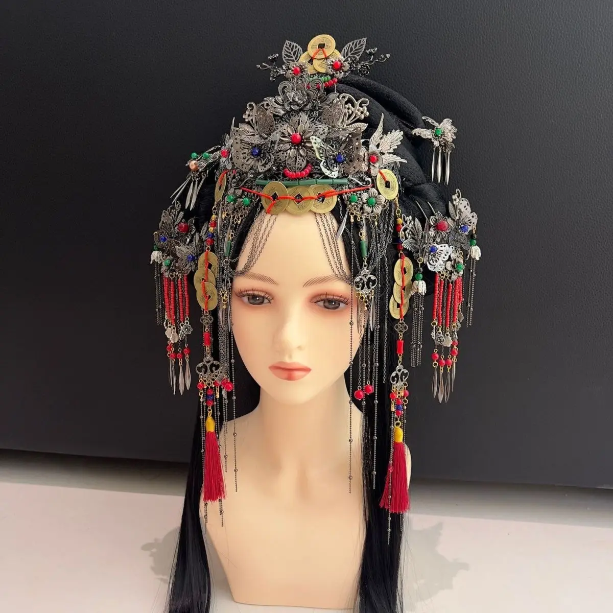 New Exotic High Priest Set Antique Hanfu COS Horror Hair Crown Accessories Head Crown Chinese Hair Accessories Hair Crown