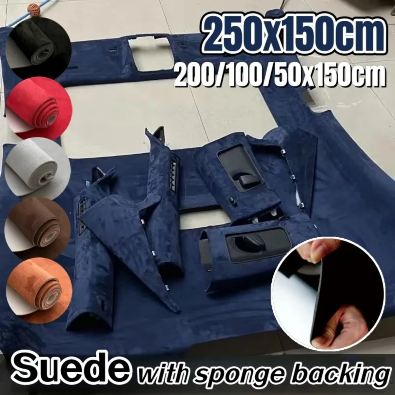 

Car Headliner Ceiling Lining Suede Fabric for Car Upholstery Roof Repair Renovation DIY Interior Roof Canopy Cloth Sponge Backed