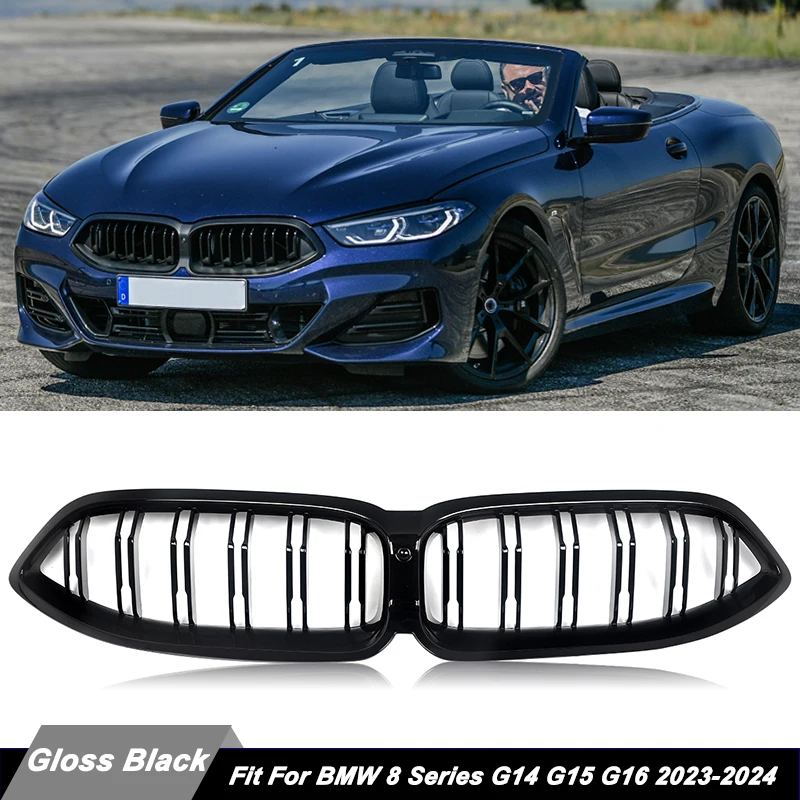 

For BMW G14 G15 G16 8 Series Glossy Black Front Grille Kidney Twin Slat 2023-on