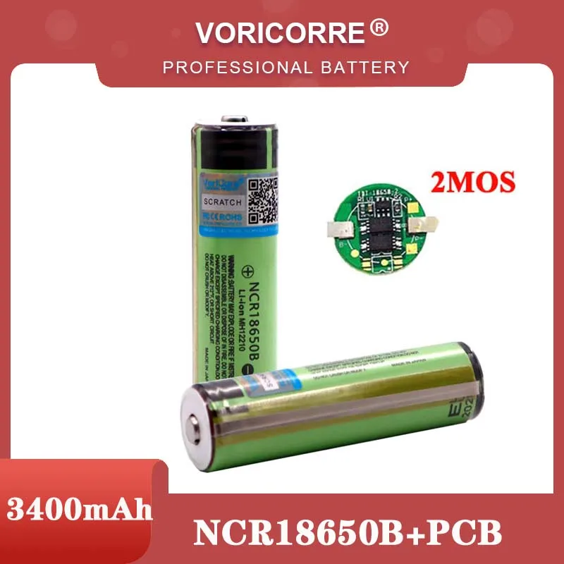 Protected Original 18650 NCR18650B 3400mAh Rechargeable Li-lon battery with PCB 3.7V For Flashlight batteries