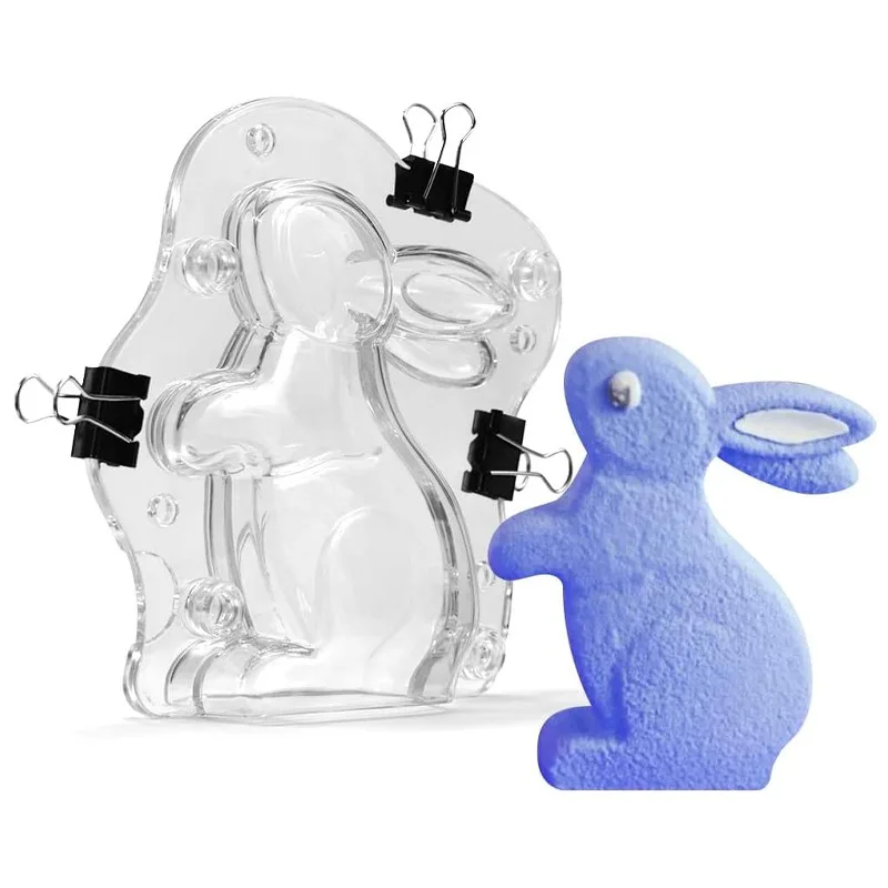 

3D Rabbit Chocolate Mold Easter Egg Bunny Cake Decoration Baking Tools Pastry Confectionery Polycarbonate Baking Accessories