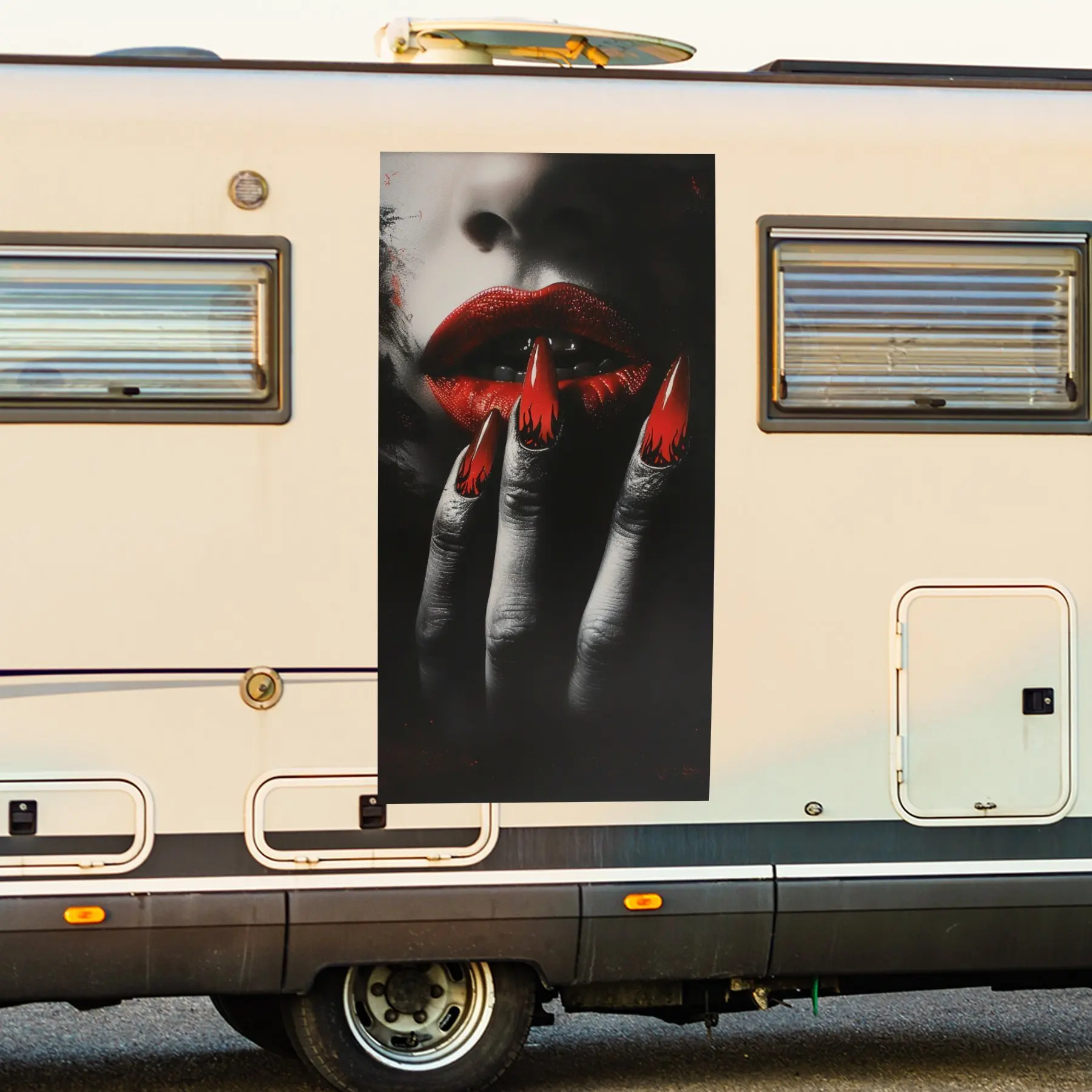 

Red Lips & Finger Silence Car Sticker,motor home Vinyl Wraps for Decoration and Protection-Waterproof Self - Adhesive Vinyl Deca