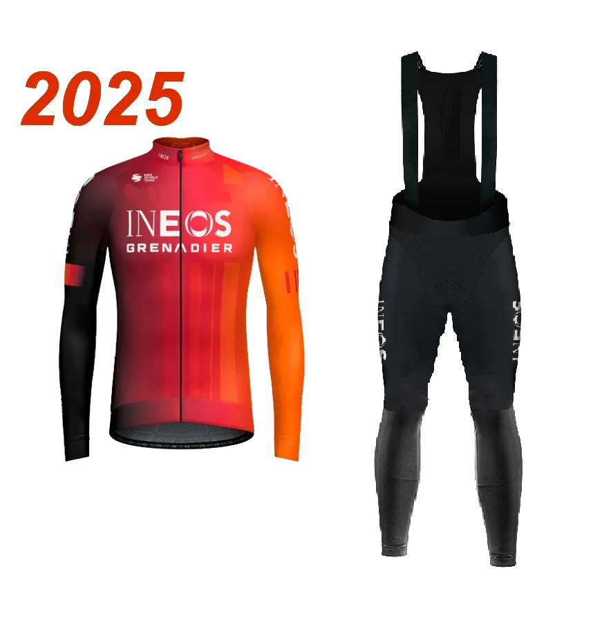 SPRING SUMMER 2025 INEOS Grenadier TEAM Cycling Jersey Long Sleeve Bicycle Clothing With Bib PANTS Ropa Ciclismo