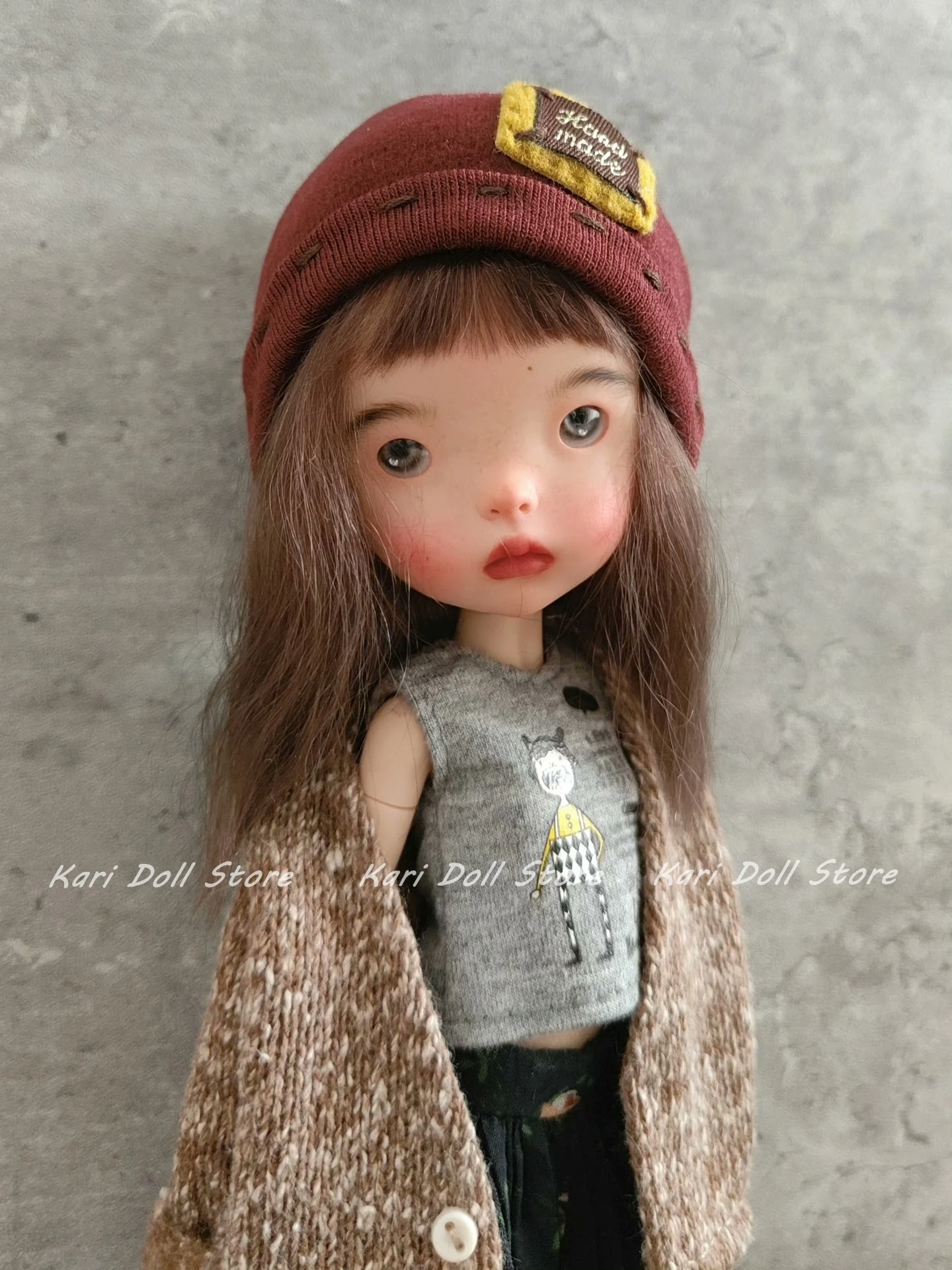 2026 Kari Doll Clothes and skirts dress Playful teenage knitted cardigan black floral skirt set for Landazz Landoudou Doll