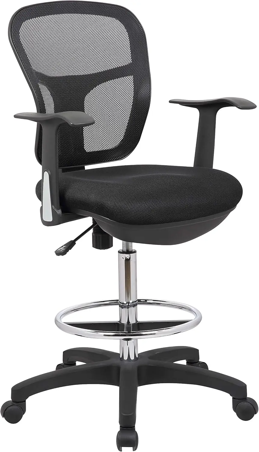 

Officefactor Drafting Chair Tall Office Chair With A Executive Ergonomic Standing Desk Chair With Anti Scratch Wheels And