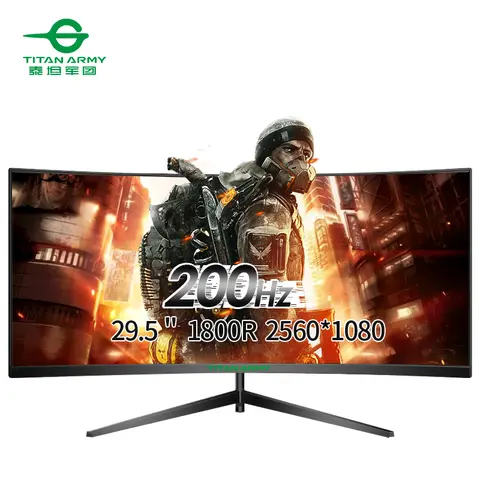 Bilashmart TITAN ARMY 30 inch 2K 200Hz Curved Gaming Monitor 21:9 2560x1080 Ultra Wide Ultra Slim screen FREESYNC VESA Metal Black
