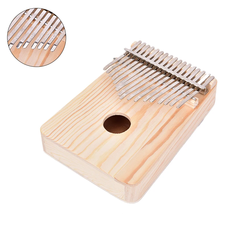 17 kunci Kalimba Afrika padat kayu pinus jempol Piano jari perkusi DIY