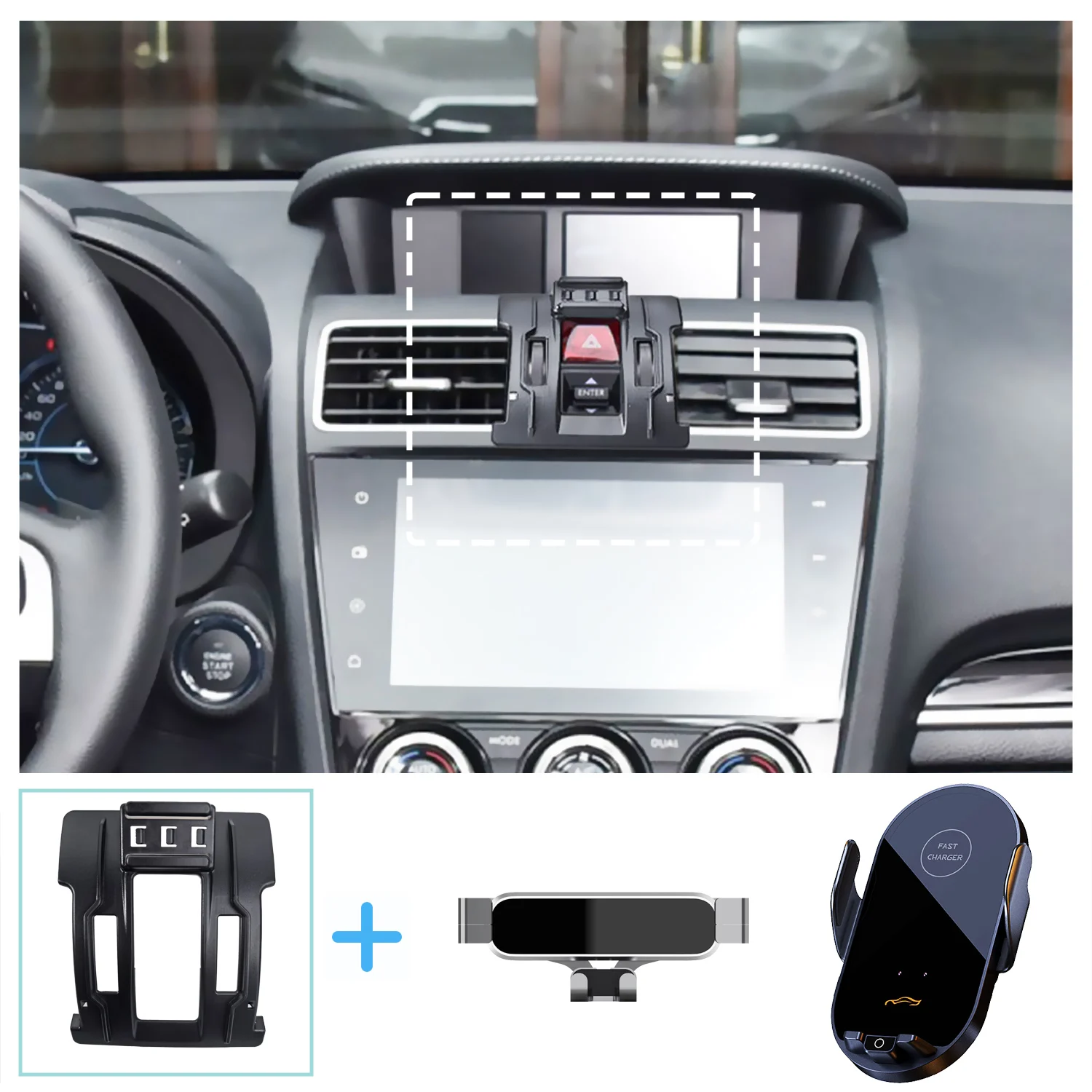 For Subaru Forester 2013-2017 2018 Car Phone Holder Wireless Charging Bracket Base Gravity Stand Phone Mount Car Accessories