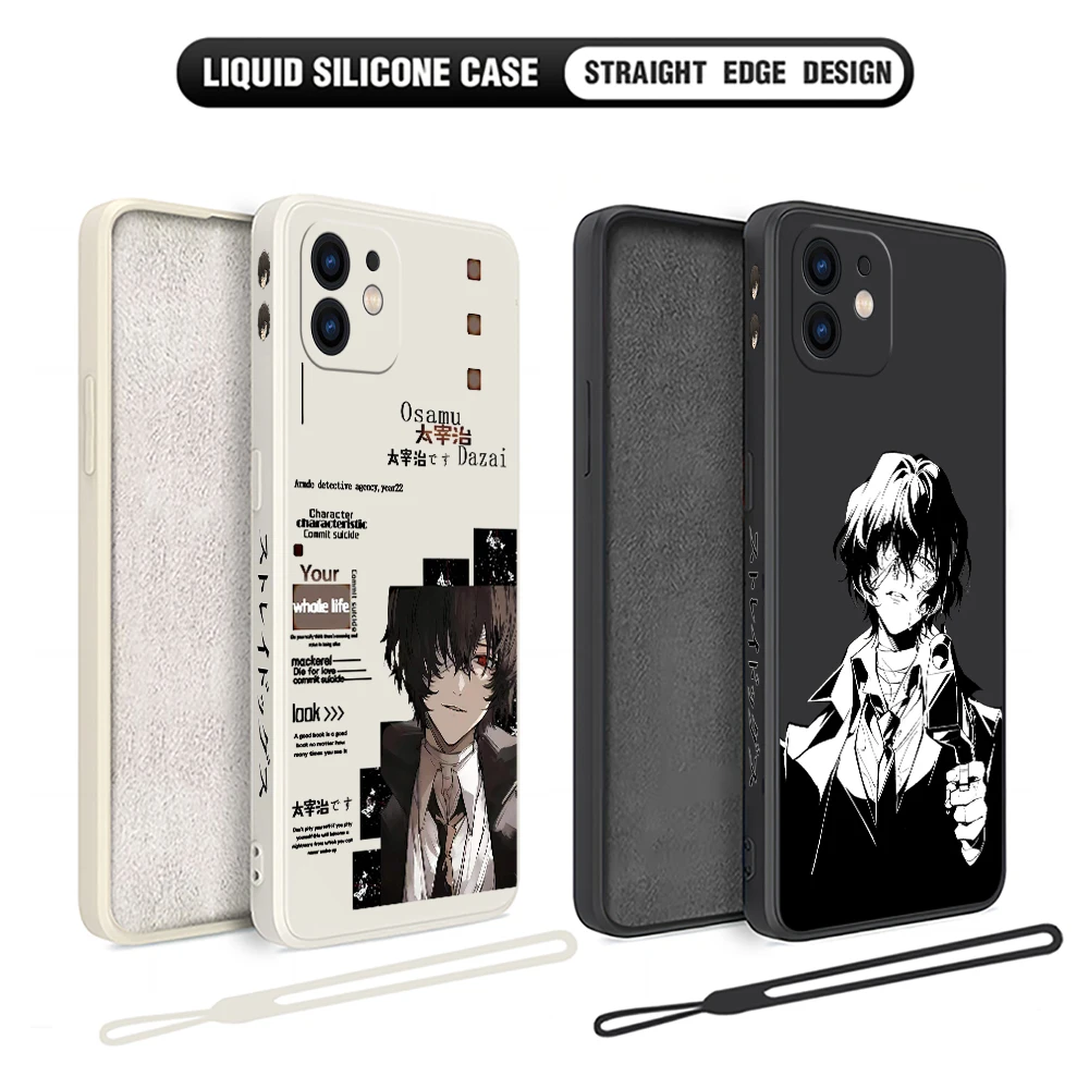 Bungo Stray Dogs dazai osamu Phone Case For iPhone 15 14 13 12 11 Pro Max Mini X XR XSMAX 8 7 6S Plus Cover With Hand Strap