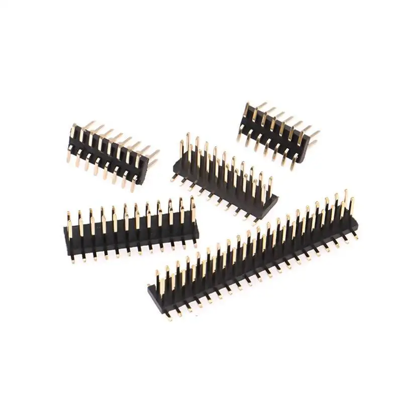 2~5~10~20 Stück Doppelreihiger Vertikaler SMD-Stiftleistenstecker 1,27 mm Rastermaß Basis 2*2P/3/4/20/40/50P Vergoldetes Kupfer – Detail 5