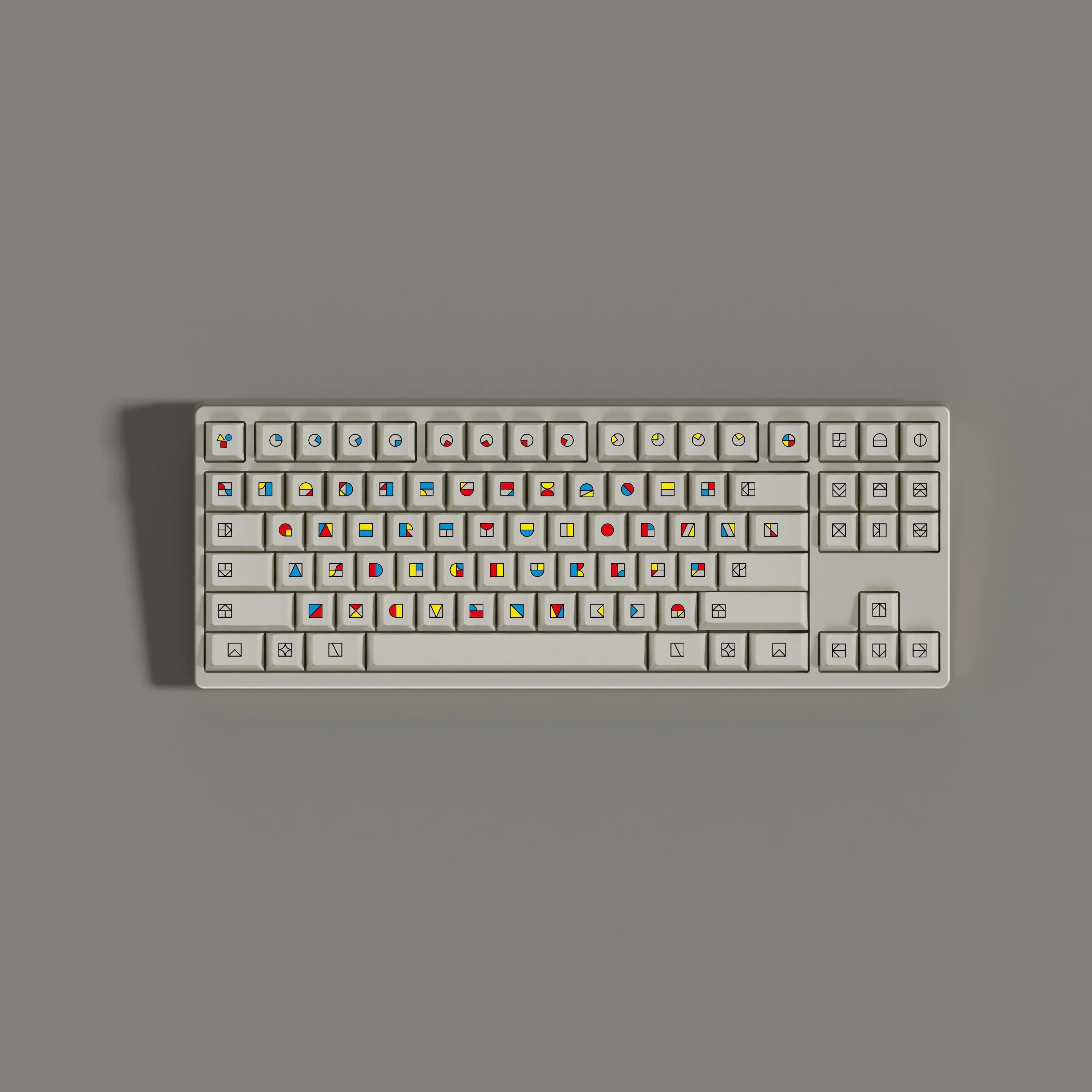 Gestalt kleurblok maatwerk vijfzijdige sublimatie volledige set keycaps inclusief 7U