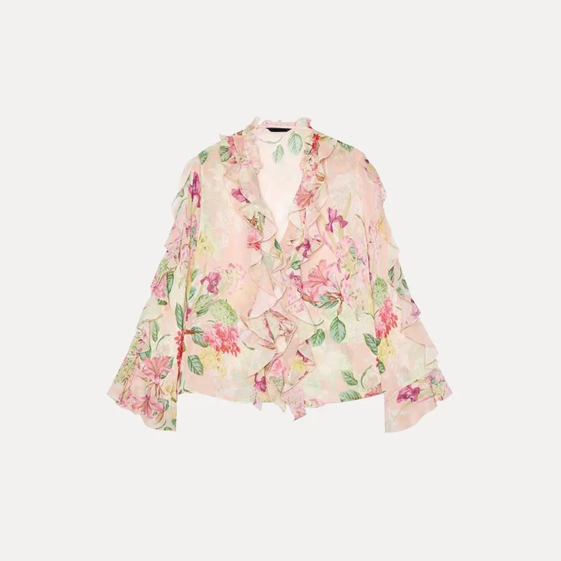 2025, zomer nieuwe dames Faion irt bloemenprint gelaagde decoratie lange Sve polyestervezel Z dames premium kleding