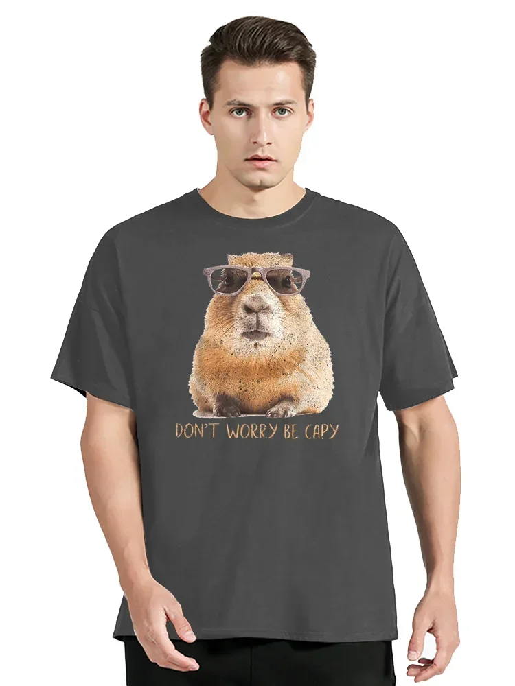 T-shirt décontracté en coton unisexe, vêtements pour hommes, respirant, Capybara, choses que je fais dans mon temps libre