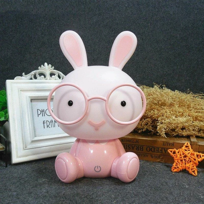 Lampada da coniglio cartone animato Animale carino Led Bambini Camera da letto per bambini Luci notturne a Led USB Regalo di Natale Decorazione da comodino Lampada da notte per la casa
