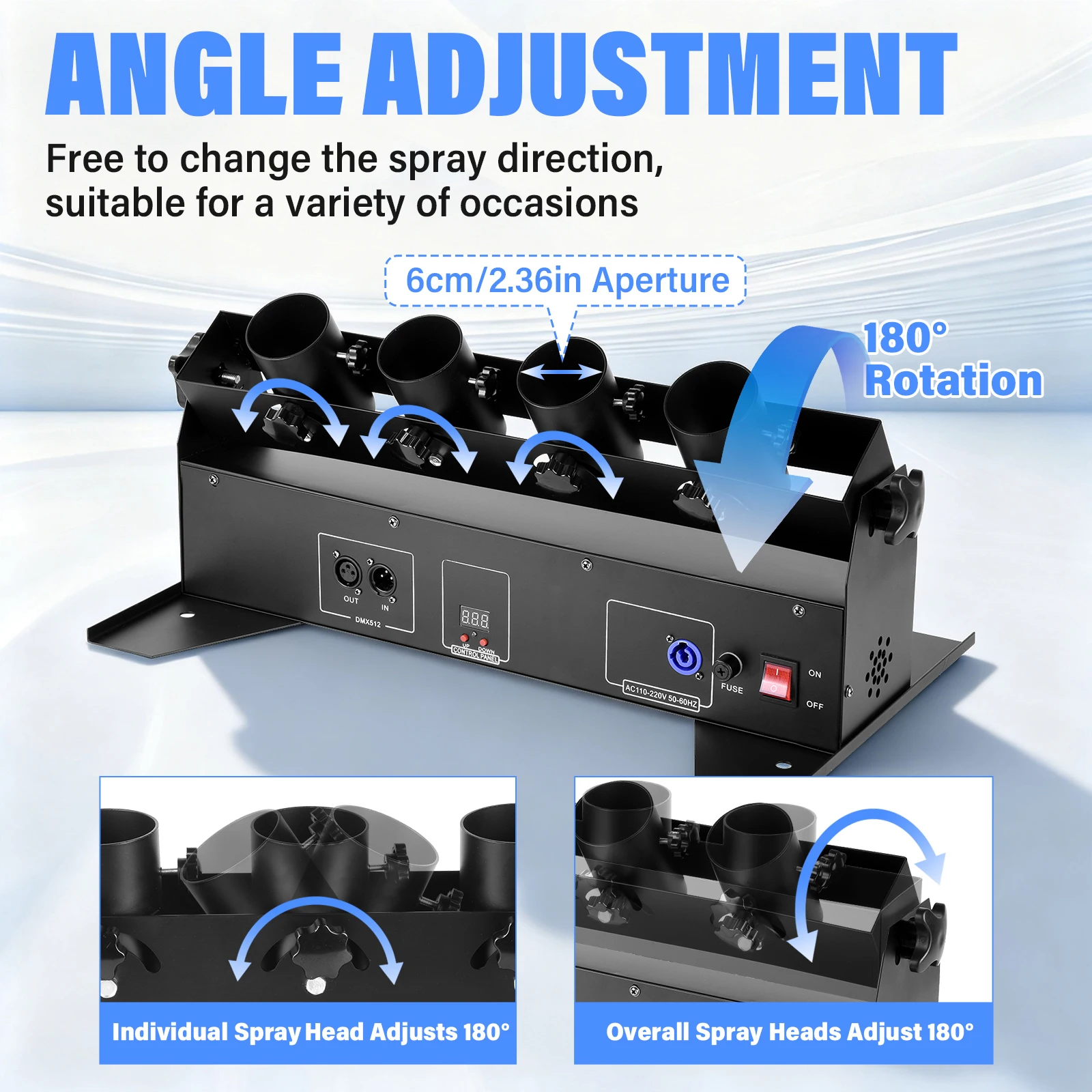 آلة منفاخ النثار DMX/التحكم عن بعد، 4 رؤوس احترافية لمصباح النثار لعروض ديسكو النادي