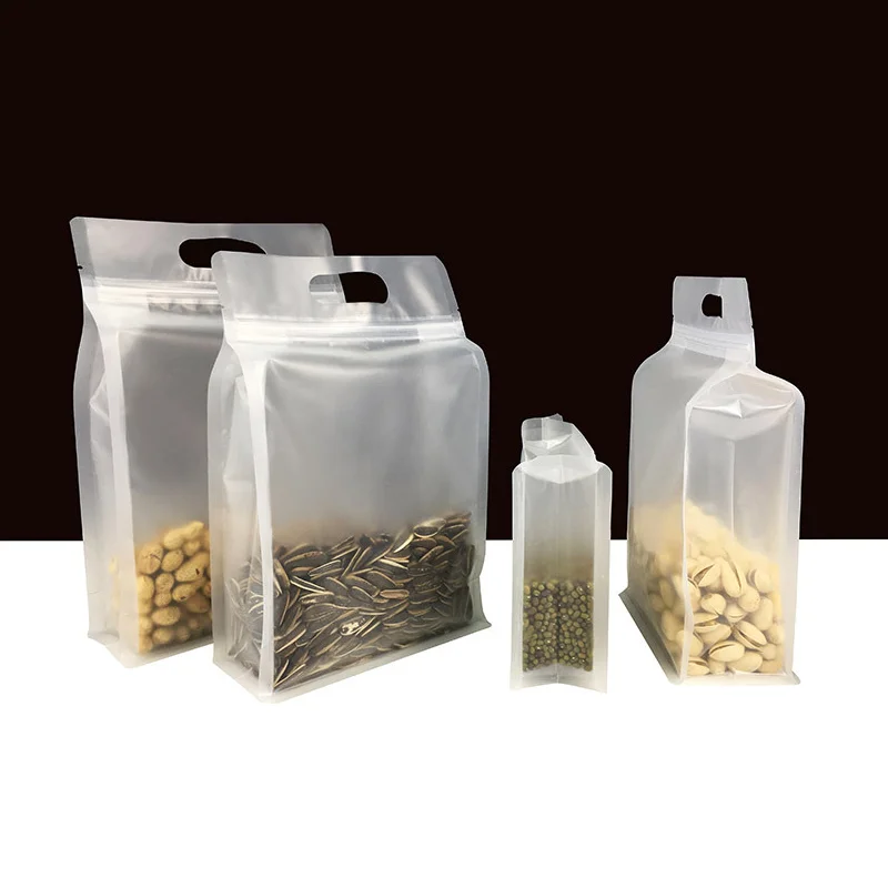 50 portable frosted transparent food sealing bags dog food commercial ziplock bags can be printed with company logo