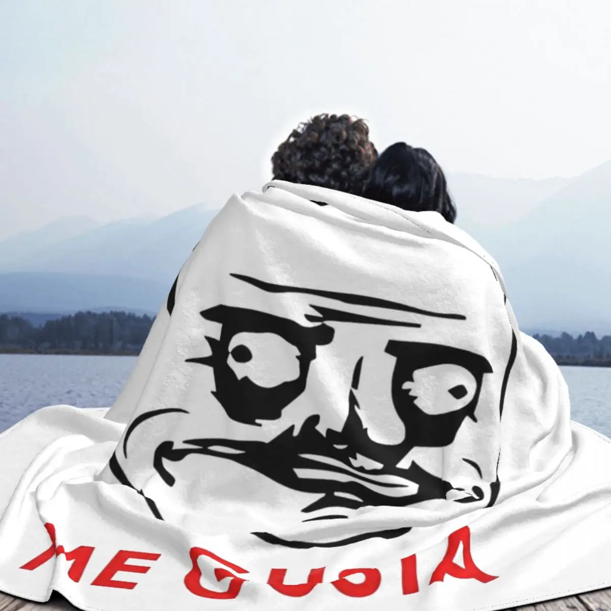 Trollface Meme Me Gusta الفانيلا بطانية خمر رمي بطانية للمنزل فندق أريكة المفرش