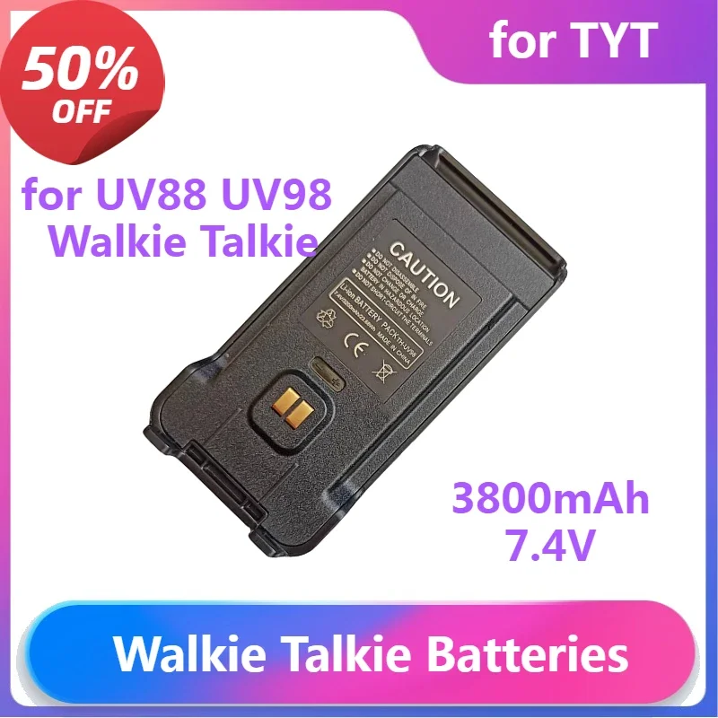 

Walkie Talkie Battery TH-UV98 for TYT UV88 UV98 Walkie Talkie Power Supply Accessory 7.4V 3800mAh Walkie Talkie Accessories
