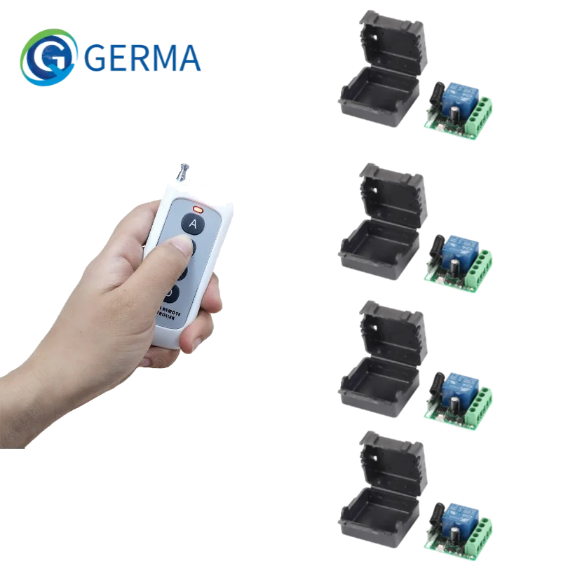 

GERMA 433Mhz Universal Wireless DC 12V 1CH relay Receiver Module with 4ch RF Transmitter 433 Mhz Remote Controls