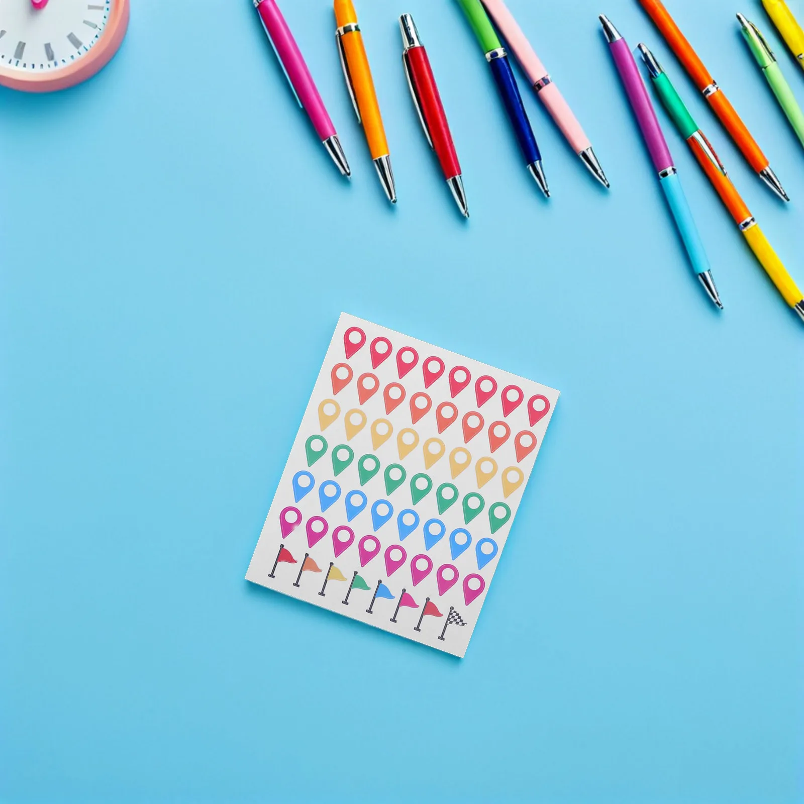 

560Pcs Map Location Stickers Colorful Self-Adhesive Pointer Markers for Travel Road Planning Geography Classroom