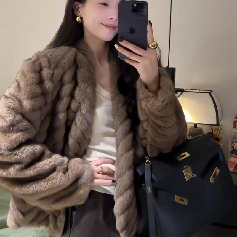 Women Fashion Faux Fur Coat Super Hot Autumn Winter Women Faux Fur Fluffy Jacket High Quality Coats