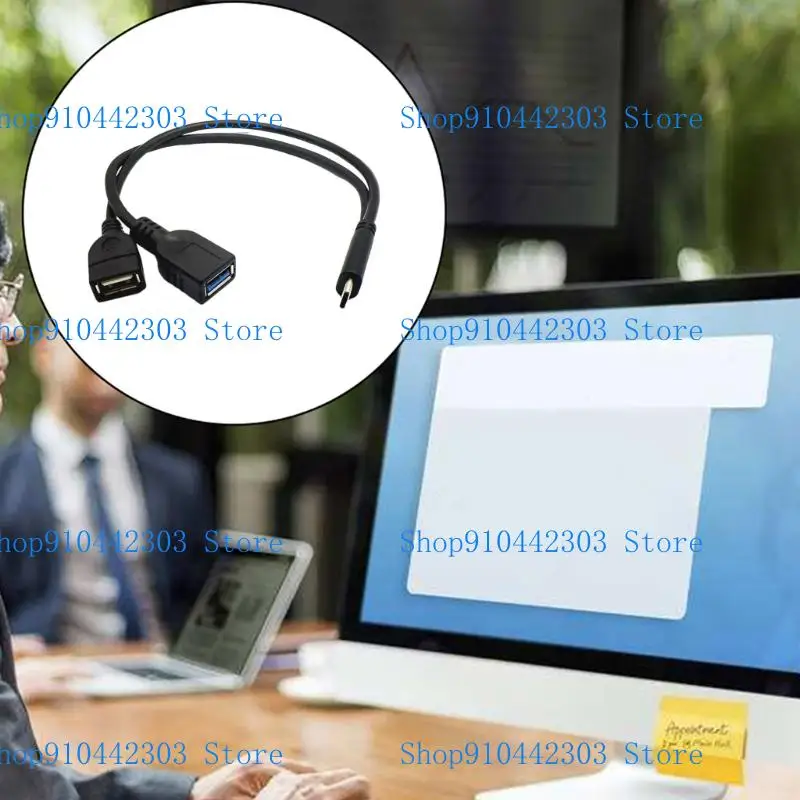 L4MD Fast Speed USB Type C To USB Female OTG Cable 30CM Perfect for Smartphone Tablet Mobile Devices Laptops Accessories