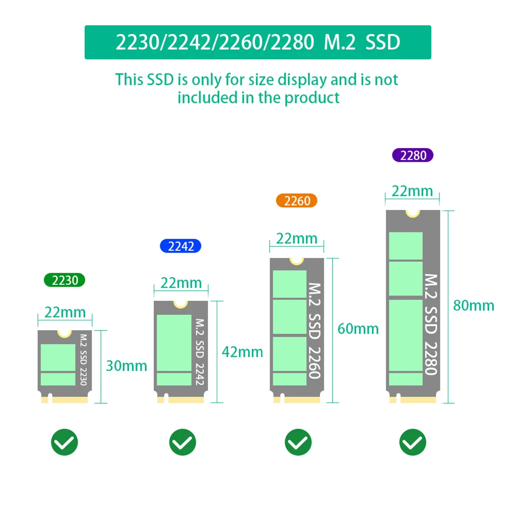 2-in-1 M2 SSD-Adapter M.2 NVME M Key zu U.2 SFF-8639 M.2 SATA B Key zu SATA 2.0 2,5-Zoll-Konverter für 2230 2242 2260 2280 M2 SSD – Detail 5