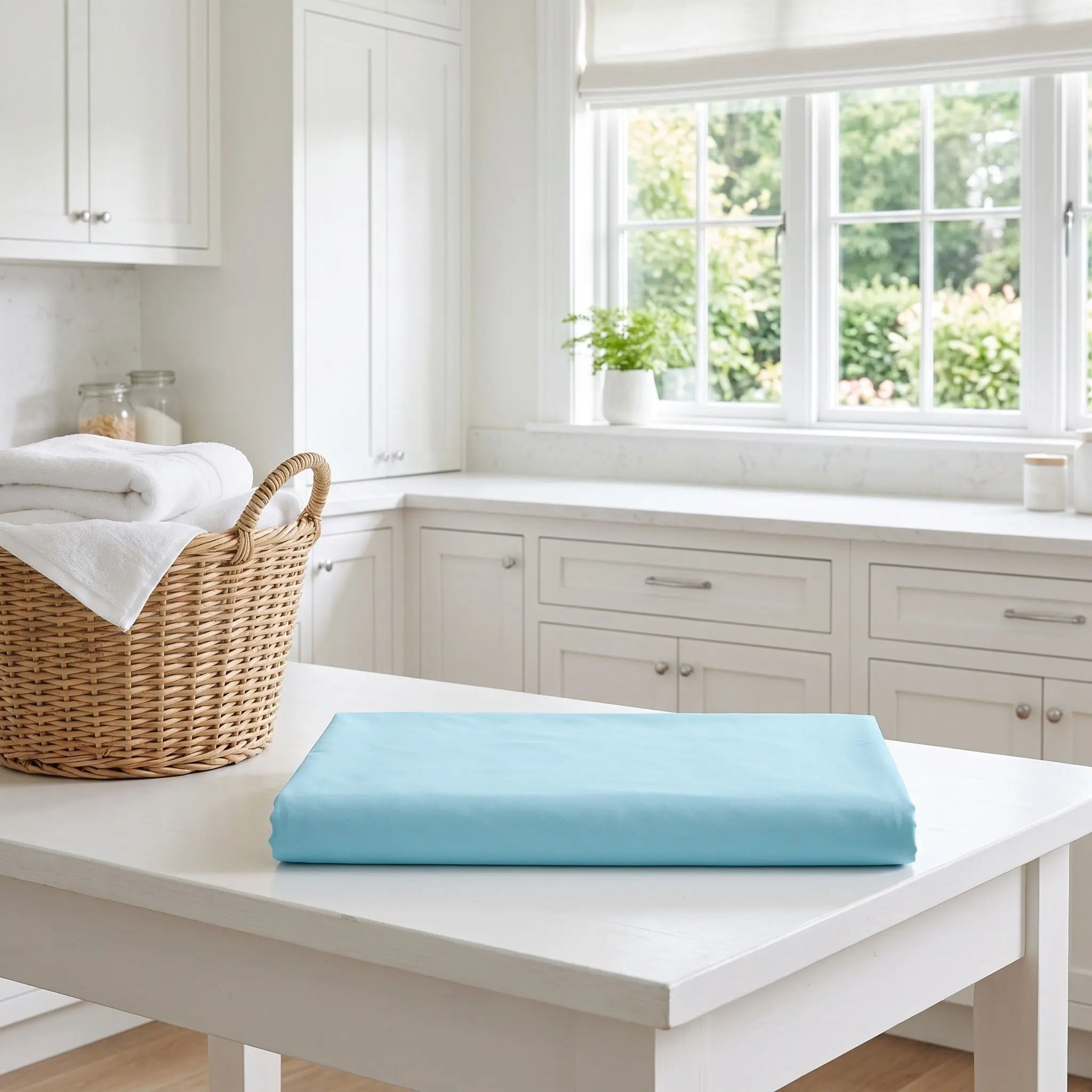 Blue Solid Color Bed Sheet 180x250cm Soft Breathable Wrinkle Resistant Polyester All Season Home Hotel Hospital