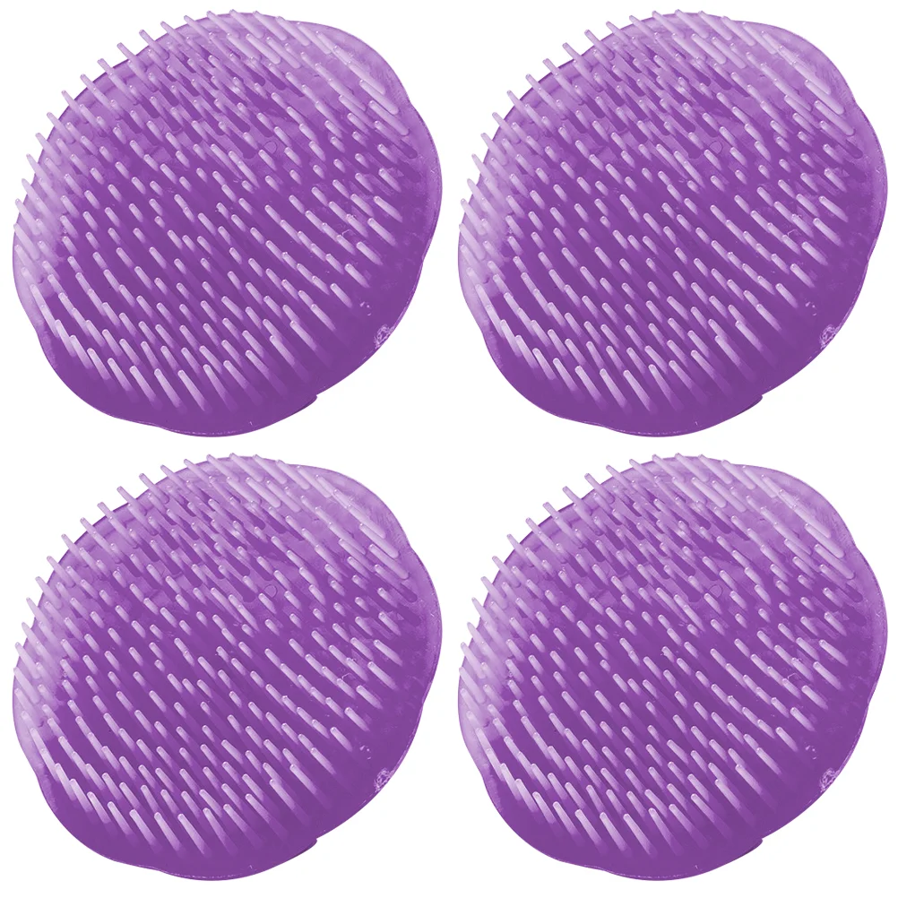 

4 Pcs Shampoo Comb Massager Hair Scalp Brush Shower Head Scrubber for Washing Pe Care Exfoliator Girl Man