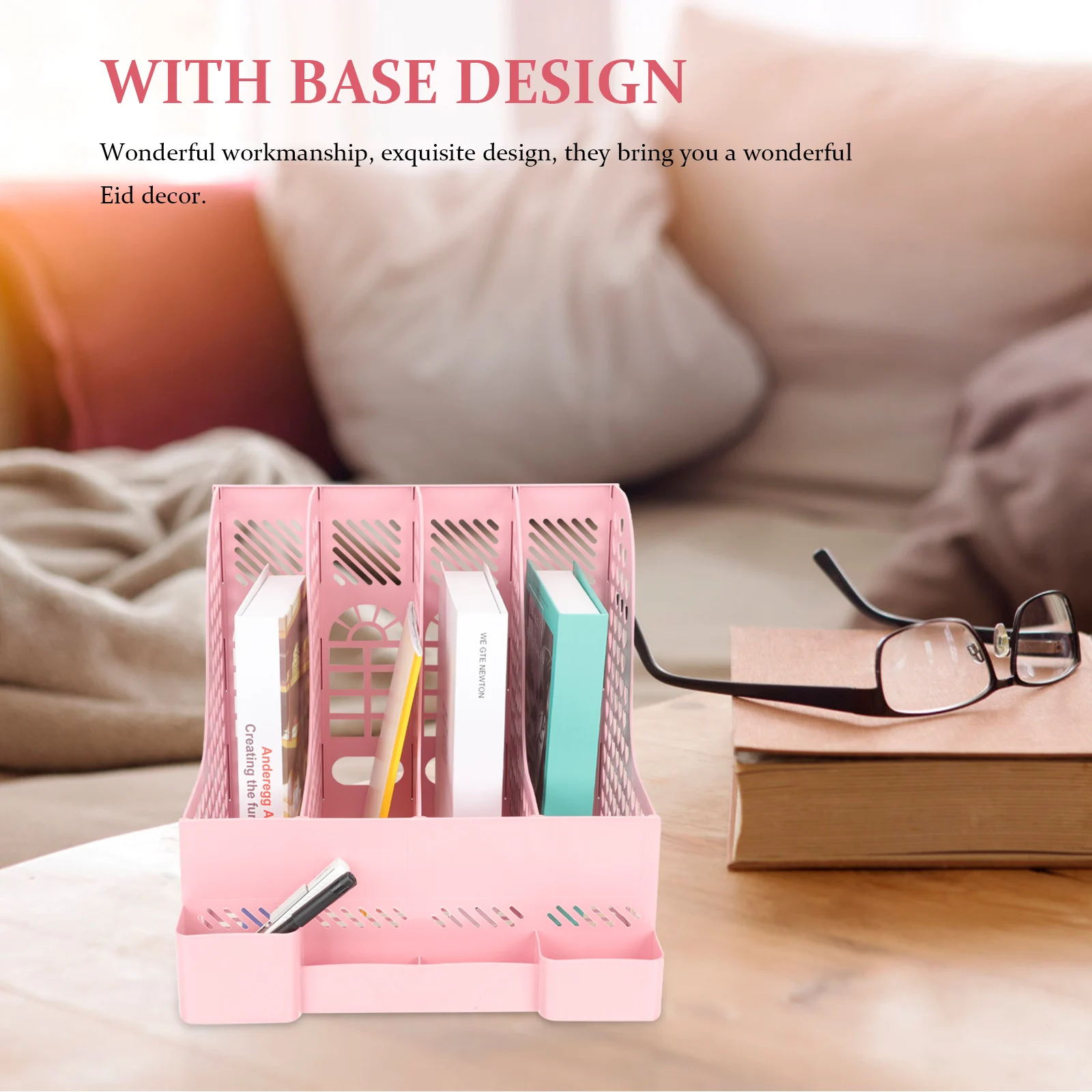 Multi-Functional File Organizer Bookshelf Plastic Desktop Storage Box Office Home Study Room Book Magazine Holder Large