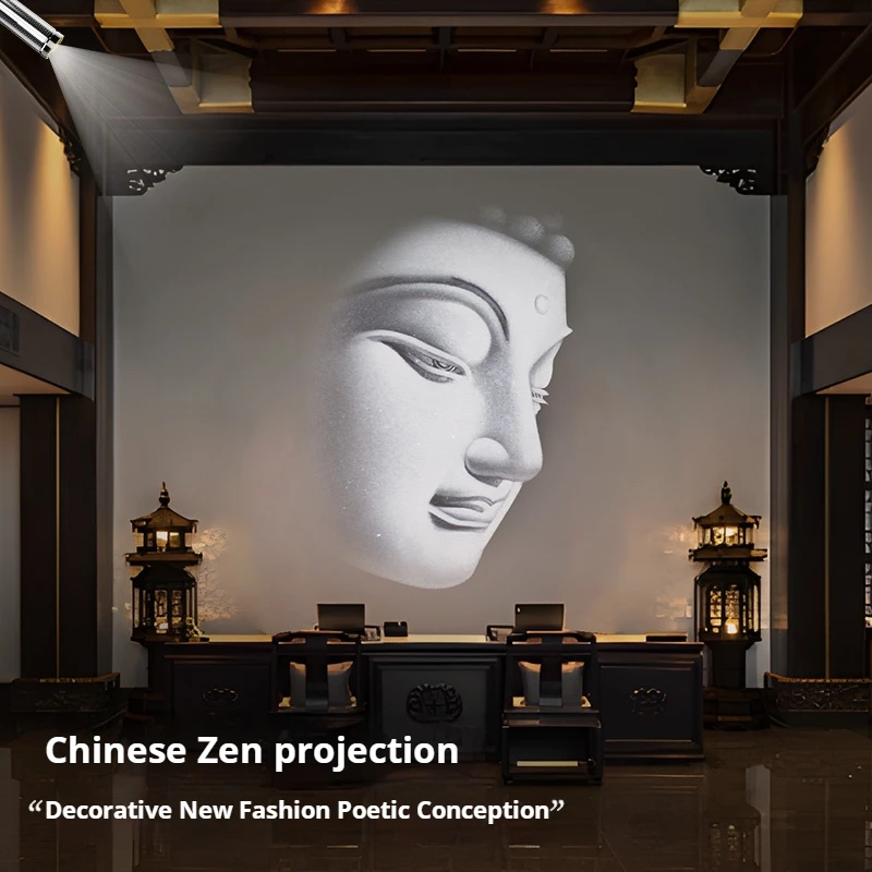 Buddha projection lamp lotus Guanyin customized ground pattern wall background mural atmosphere projection lamp spotlight