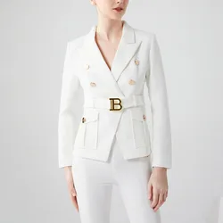 Blazers de poche avec Blet pour femmes, 9 couleurs, usine, personnalisé, qualité de luxe, style classique, bureau, blanc, noir