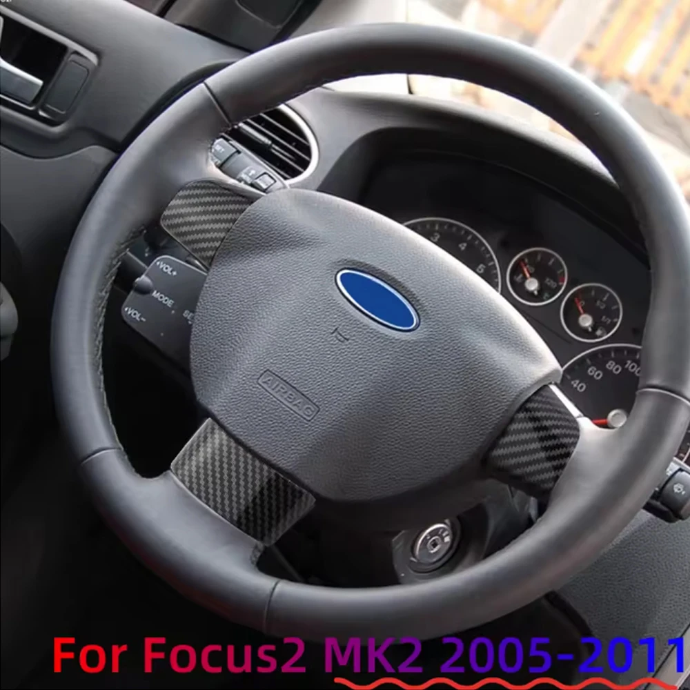 3pcs/set for Ford Focus 2 MK2 2005-2011 Car Steering Wheel Decorative Cover Protective Patch Car Accessories