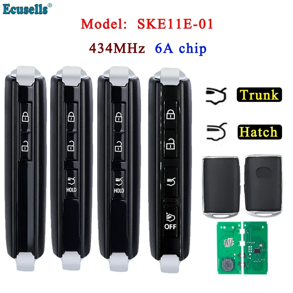 Ecusells Smart Remote Key Fob 434MHZ 6A Chip for Mazda 2/3/6 2016-2018 CX-30 Axela 2019-2023 SKE11E-01 P/N: DFY7-67-5DYA