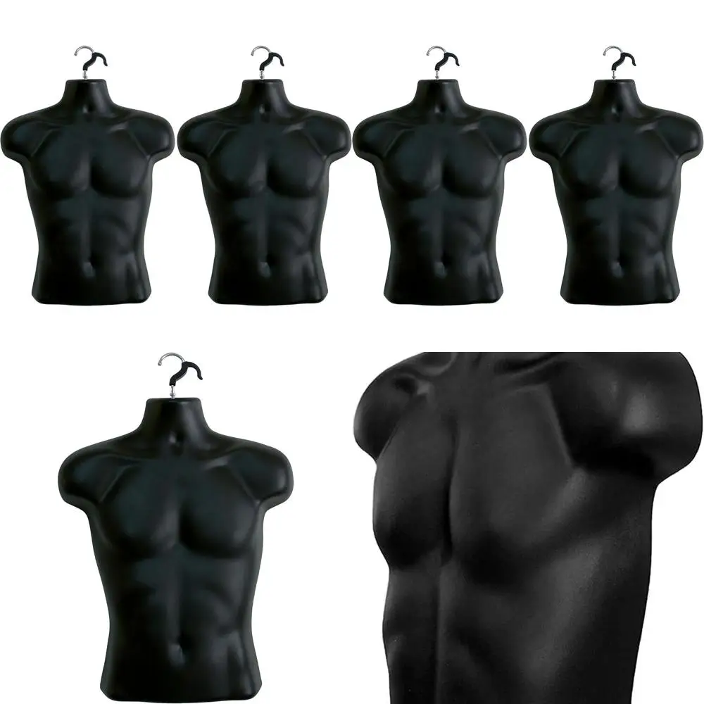

Stackable Hollow Back Mannequin Torso for T-Shirt Displays, Craft Shows, and Design in S-M Size (Black, 2-Pack)