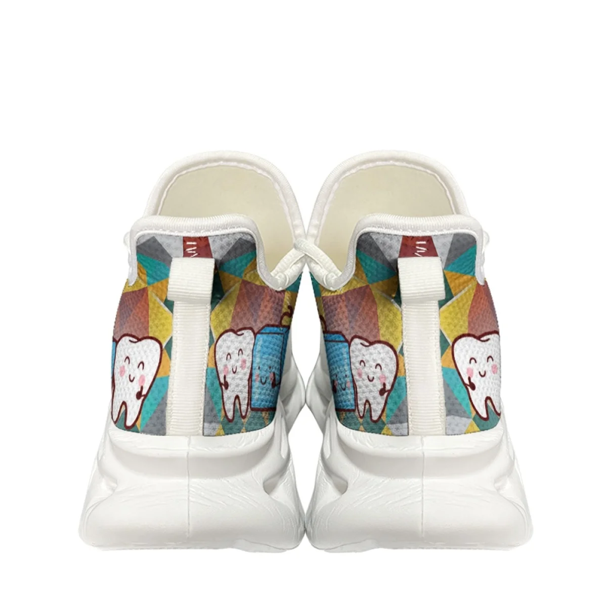 Kawaii Cartoon Teeth Protection Pattern Woman Autumn Winter Outdoor Work Sneakers Mesh Shock Footwear Absorbing Running Shoes