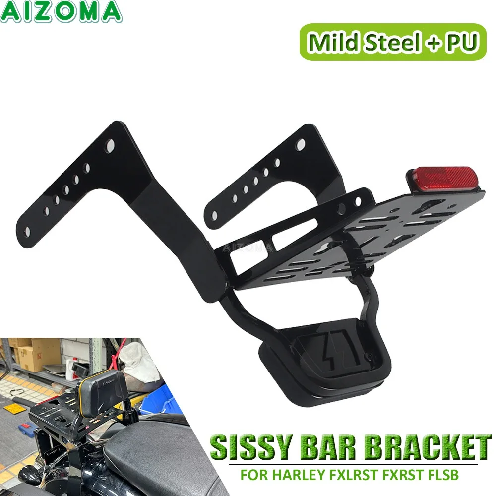 Motorbike Passenger Backrest Sissy Bar Rear Luggage Rack For Harley Softail Low Rider ST FXLRST EI Diablo FXRST Sport Glide FLSB view 3