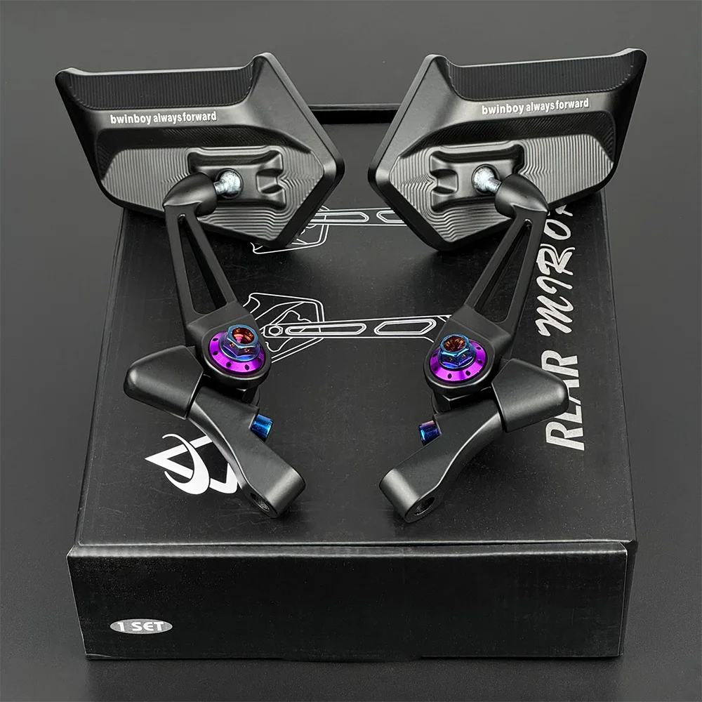 شفرة دراجة نارية المرايا مع المضادة للوهج المضادة للصدأ 8/10 مللي متر البراغي ، الدراجة ATV المرايا ل العالمي 7/8 "المقود بار جبل المشبك