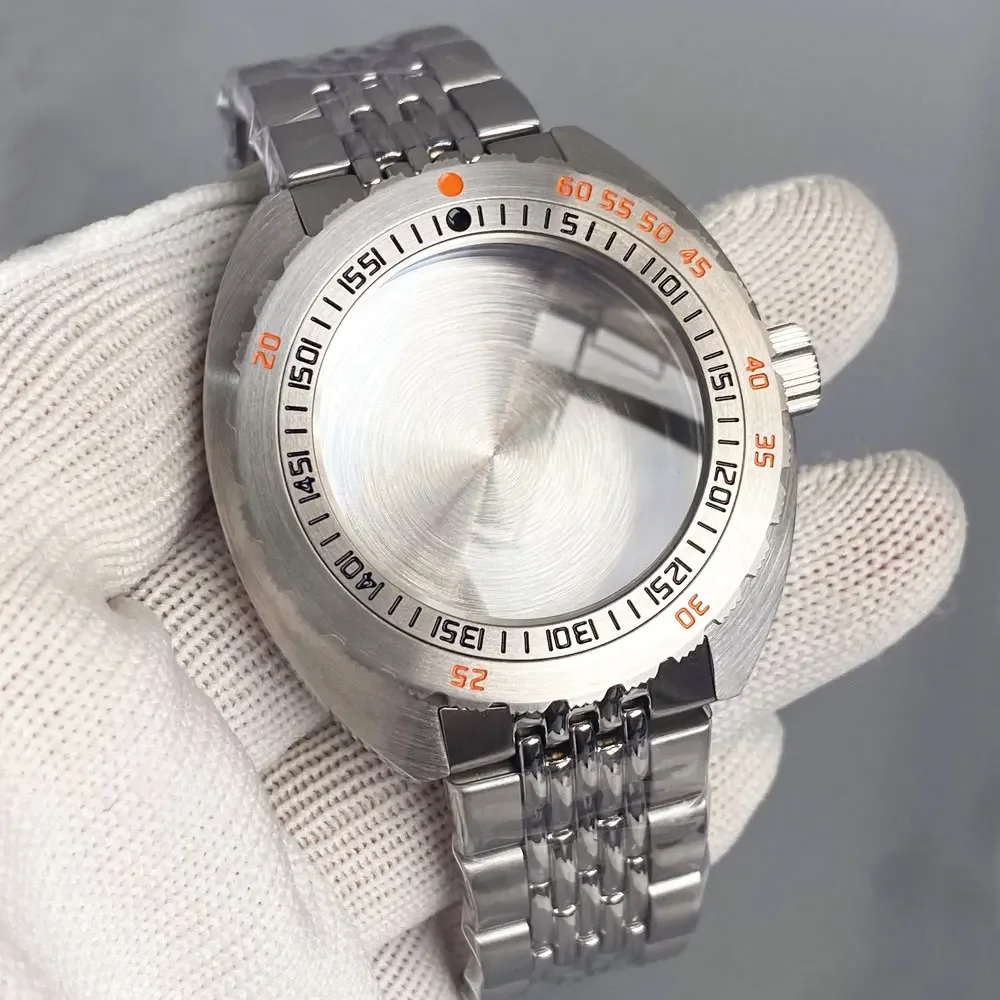 

42mm Steel Bezel Sapphire Stainless Steel Dive Watch Case 200m Waterproof For NH34 NH35 NH36 NH38 ETA2824 PT5000 Automatic Move