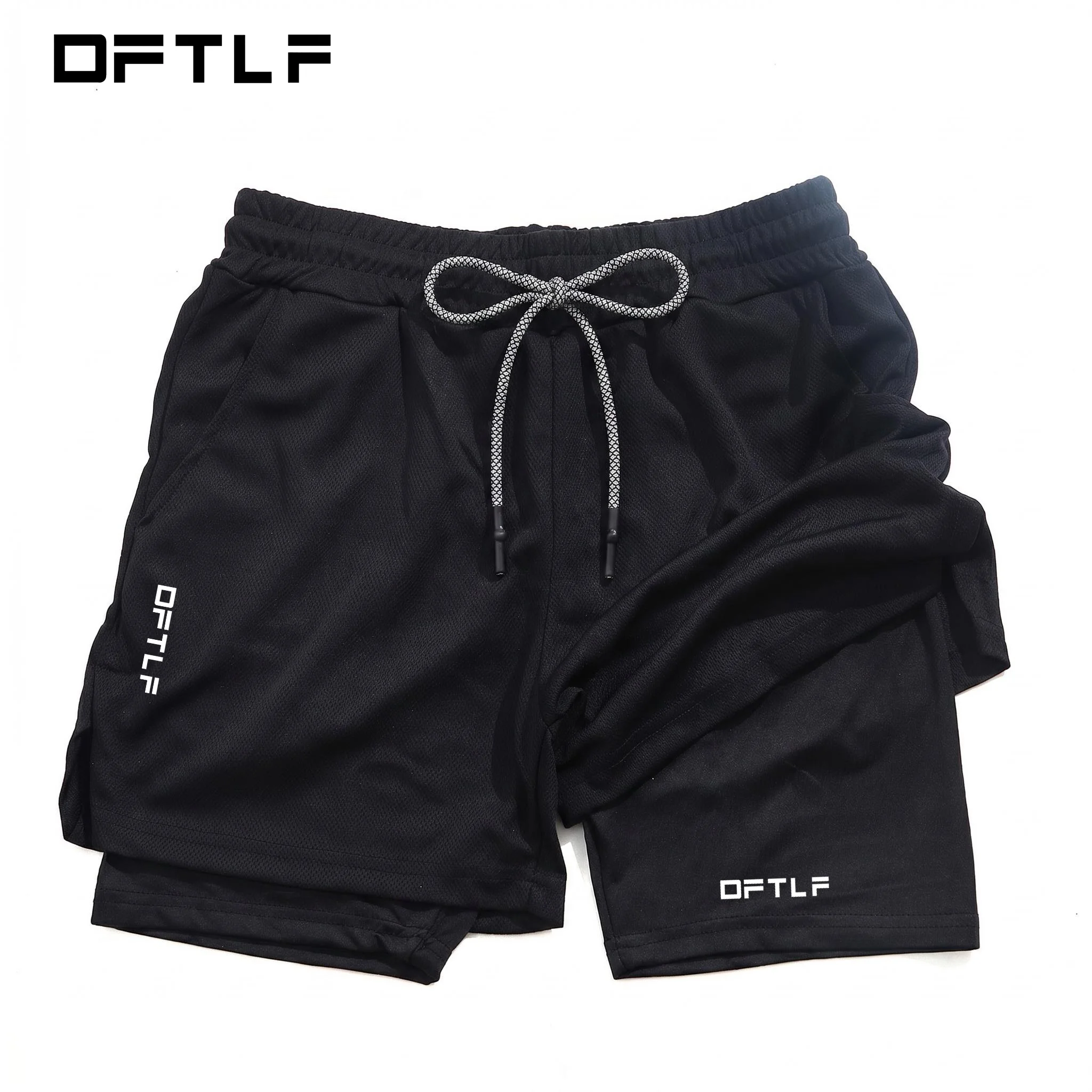 New Men's Running and Sports Shorts Gym Training 2-in-1 Quick drying Multi functional Double layered Promotion Latest Hot Sale