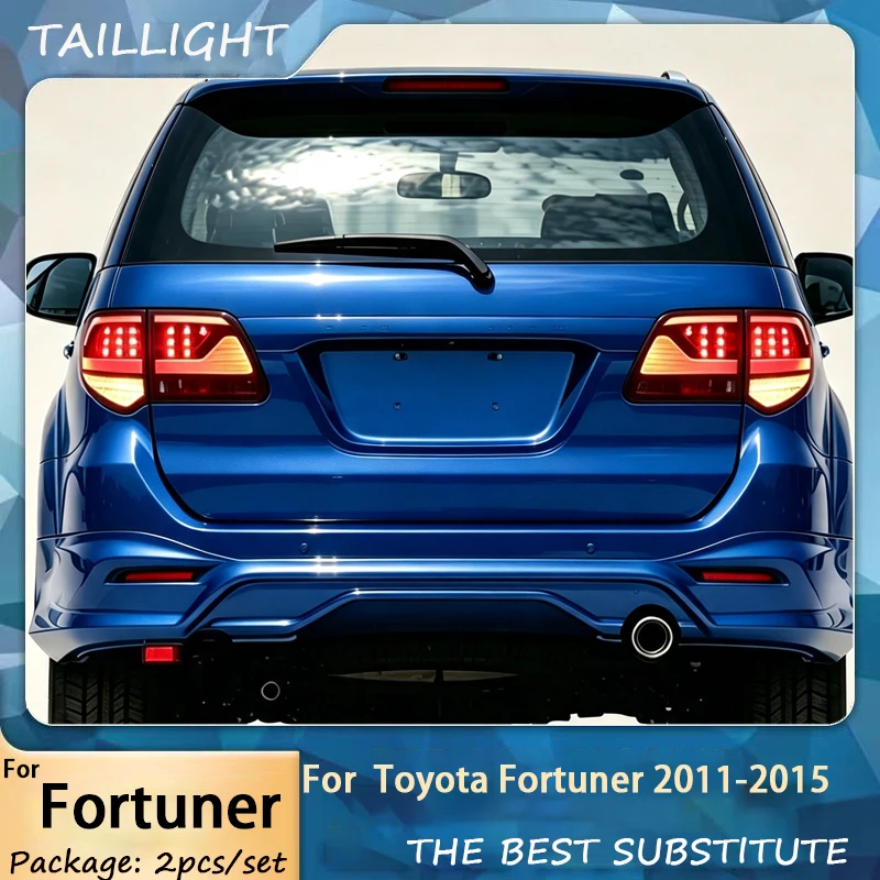 For Toyota Fortuner 2011-2015 Auto Rear Back Lamps Upgrade Led Brake Turn Signal Tool Accessories Car Taillights Assembly